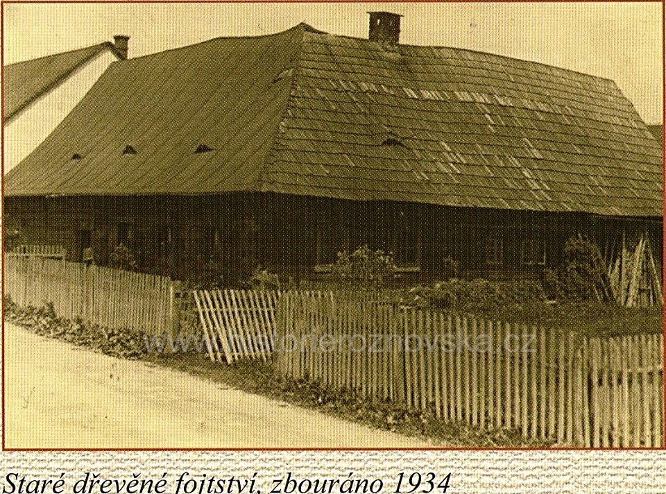 Střítež-staré dřevěné fojtství, zbouráno 1934